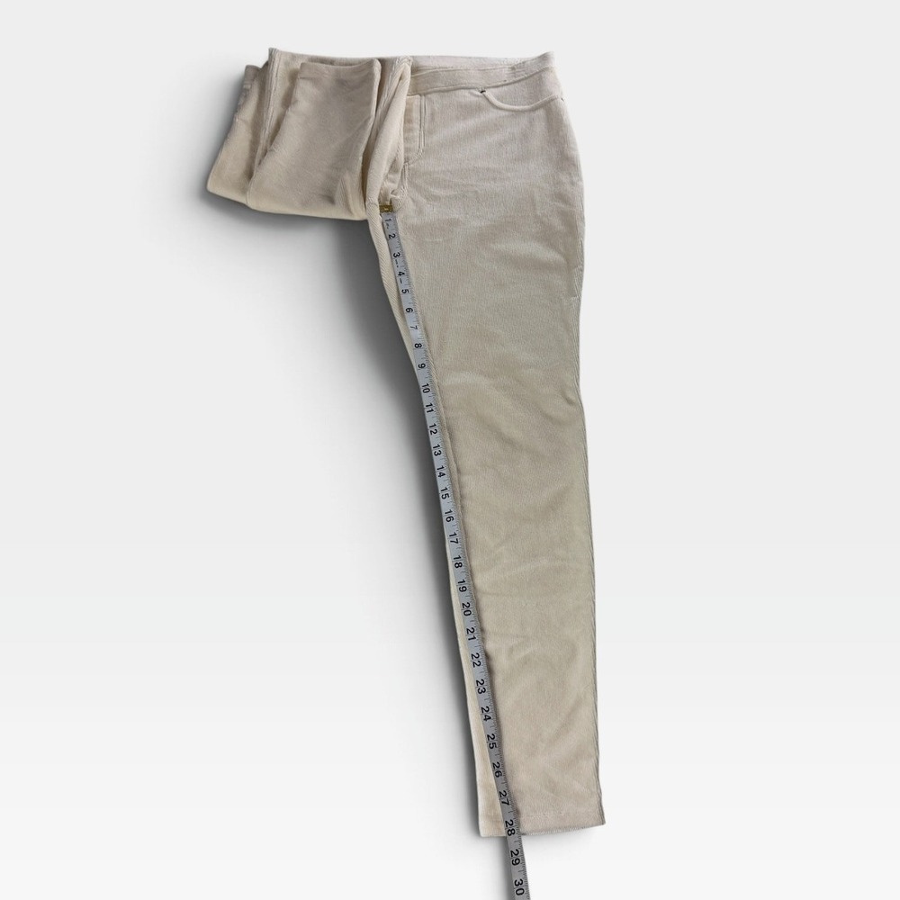 HUE Corduroy Leggings Womens Large Cream Off-White Stretch Slim Fit Good - Picture 5 of 12